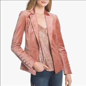 WHBM Pink Velvet Blazer Jacket